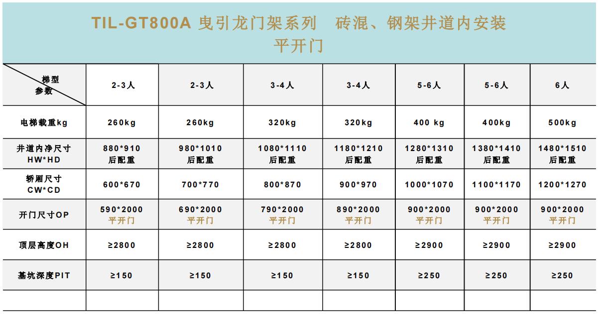 巨菱家用电梯GT800A